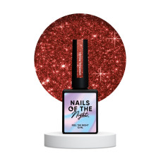 NAILSOFTHENIGHT Spritz - czerwony lakier hybrydowy z odblaskową drobinką, 10 ml